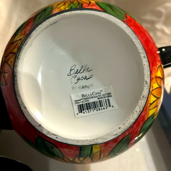 Bella Casa by Ganz A trio of sunflower heads, burnt orange background - Picture 4 of 5